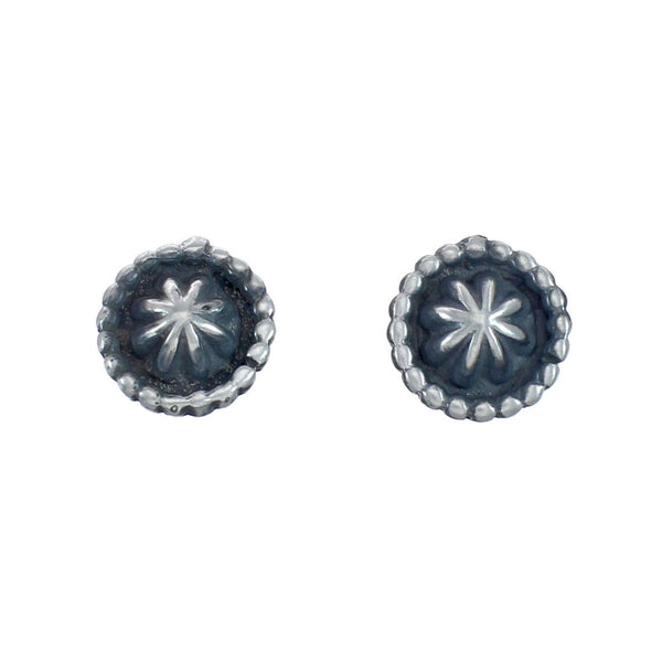 Navajo Concho Sterling Silver Post Stud Earrings JX128910